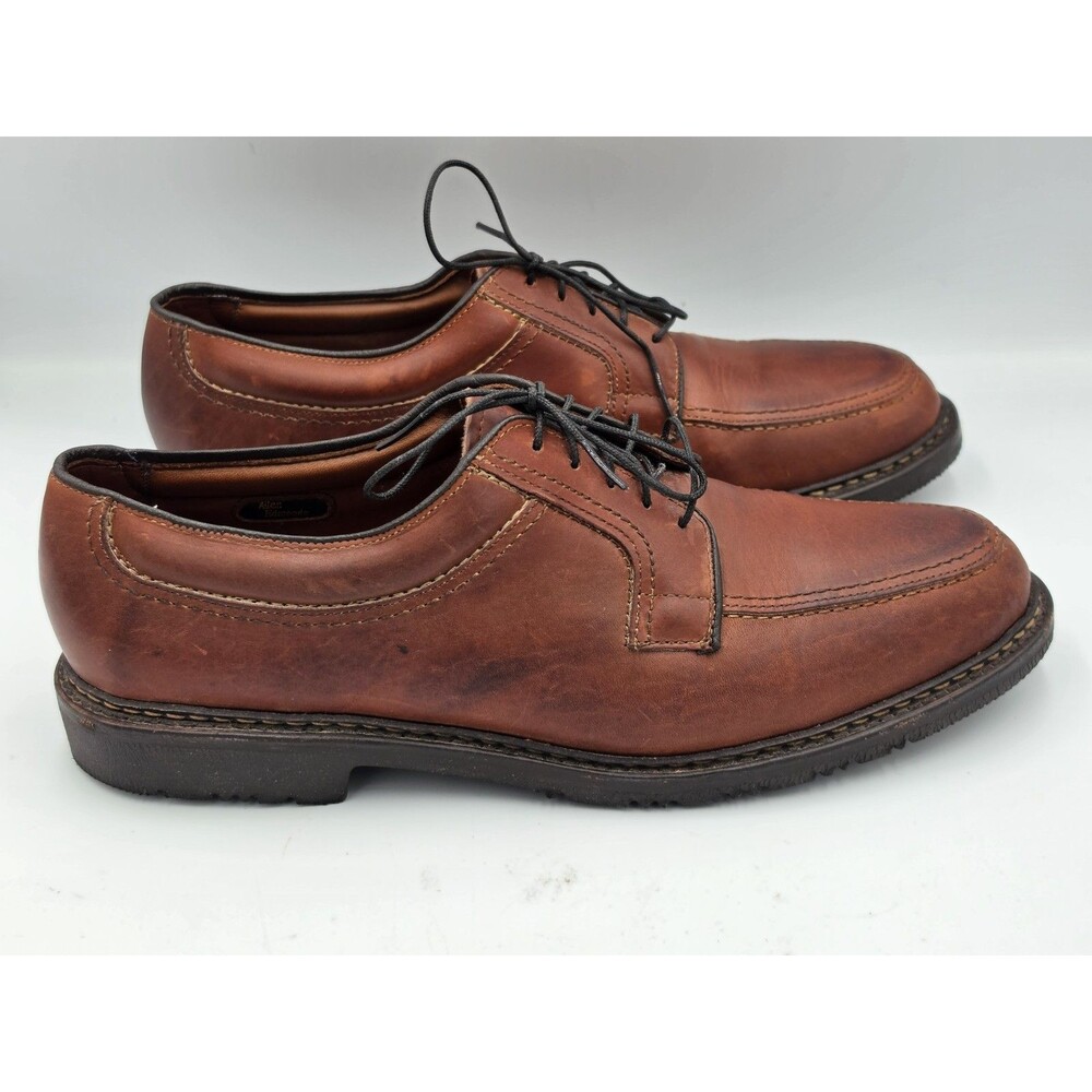 Allen Edmonds Wilbert Brown Leather Almond Toe Lace-Up Derby Dress Shoe Sz 10.5D